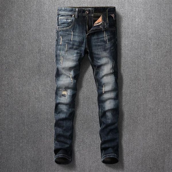 men's jeans italian style fashion men vintage designer slim fit ripped denim cotton trousers streetwear retro black blue hip 250q
men's jeans italian style fashion men vintage designer slim fit ripped denim cotton trousers streetwear retro black blue hip 250q