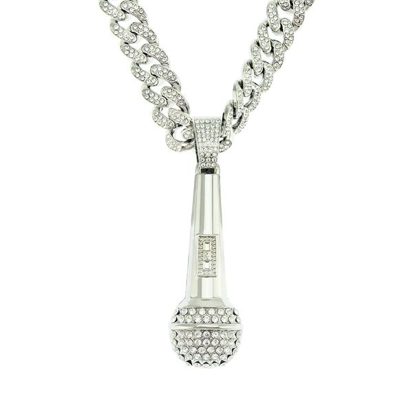 hip hop men rapper diamond pendant necklace shiny microphone pendant micro-inset zircon jewelry night club accessory sweater collarbone cuba, Silver
hip hop men rapper diamond pendant necklace shiny microphone pendant micro-inset zircon jewelry night club accessory sweater collarbone cuba, Silver