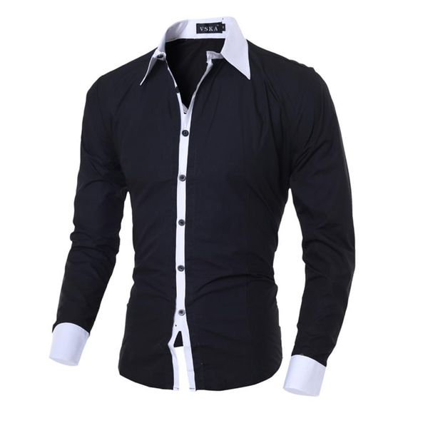 men shirt black white 2017 male long sleeve shirts casual solid multi-button hit color slim fit dress shirts -2xl350i, White;black
men shirt black white 2017 male long sleeve shirts casual solid multi-button hit color slim fit dress shirts -2xl350i, White;black