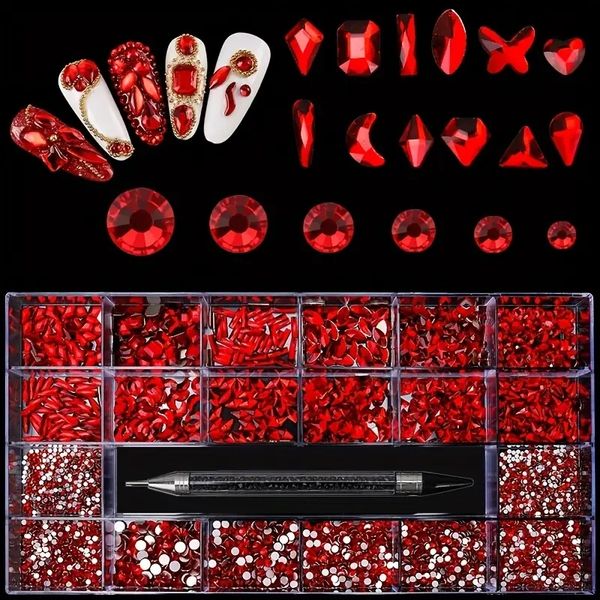 multi shapes 3d flat back nail rhinestones, red nail gems glass ab crystal rhinestones kit with picking pen and tweezers nail charms diamond
multi shapes 3d flat back nail rhinestones, red nail gems glass ab crystal rhinestones kit with picking pen and tweezers nail charms diamond
