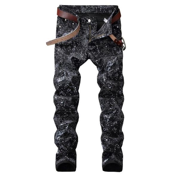men's jeans 2021 mens slim fit pants fashion black printed stretch pencil denim2968, Blue
men's jeans 2021 mens slim fit pants fashion black printed stretch pencil denim2968, Blue