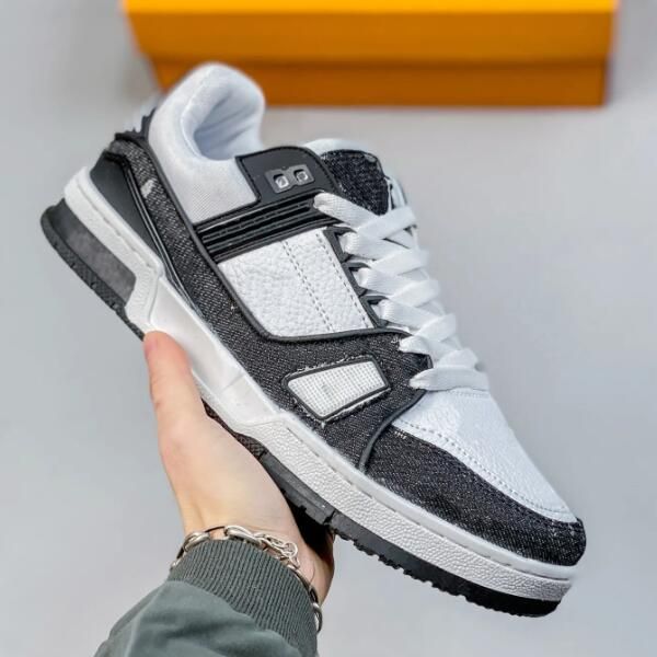 men trainer casual sneakers abloh monograms calfskin leather overlays platform low outdoor sneakers size38-44, Black
men trainer casual sneakers abloh monograms calfskin leather overlays platform low outdoor sneakers size38-44, Black