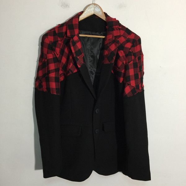 men's jackets gl style plaid rough edge patchwork deconstructed blazer jacket mens splice loose casual suit coat 230811, Black;brown
men's jackets gl style plaid rough edge patchwork deconstructed blazer jacket mens splice loose casual suit coat 230811, Black;brown