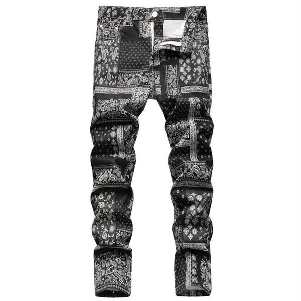 men's jeans men paisley bandanna printed fashion 3d digital painted stretch denim pants slim straight black trousers247i, Blue
men's jeans men paisley bandanna printed fashion 3d digital painted stretch denim pants slim straight black trousers247i, Blue