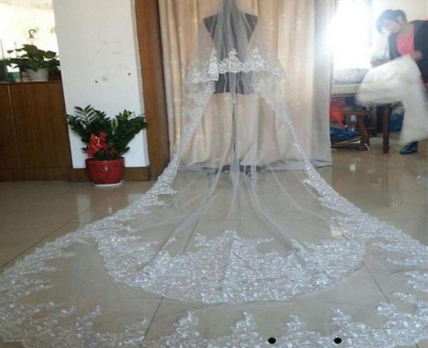 bridal veils real image wedding long lace applique crystals two layers cathedral length blusher veil4995383, Black
bridal veils real image wedding long lace applique crystals two layers cathedral length blusher veil4995383, Black