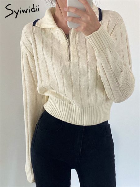 womens sweaters syiwidii turn down collar sweater women fashion autumn winter long sleeve vintage casual solid zippers jumpers 230811, White;black
womens sweaters syiwidii turn down collar sweater women fashion autumn winter long sleeve vintage casual solid zippers jumpers 230811, White;black