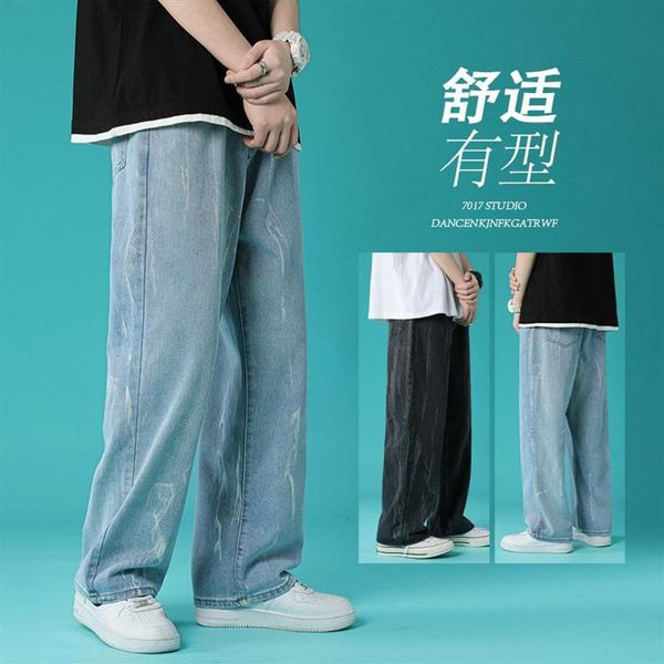 men's jeans korean wide-leg fashion retro casual baggy men streetwear loose hip-hop straight denim trousers mens s-2xl293t, Blue
men's jeans korean wide-leg fashion retro casual baggy men streetwear loose hip-hop straight denim trousers mens s-2xl293t, Blue