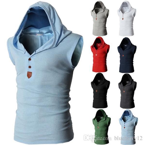 men sleeveless vest men solid hooded t-shirt sport shirts man basic t-shirt m-2xl for summer311u, White;black
men sleeveless vest men solid hooded t-shirt sport shirts man basic t-shirt m-2xl for summer311u, White;black