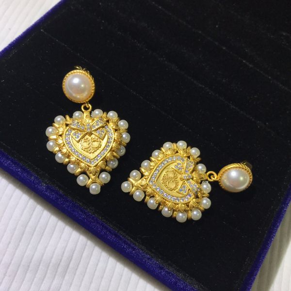 2023 gold designer earrings pearl love earrings fashion diamond jewelry wedding wear gift no box, Golden
2023 gold designer earrings pearl love earrings fashion diamond jewelry wedding wear gift no box, Golden