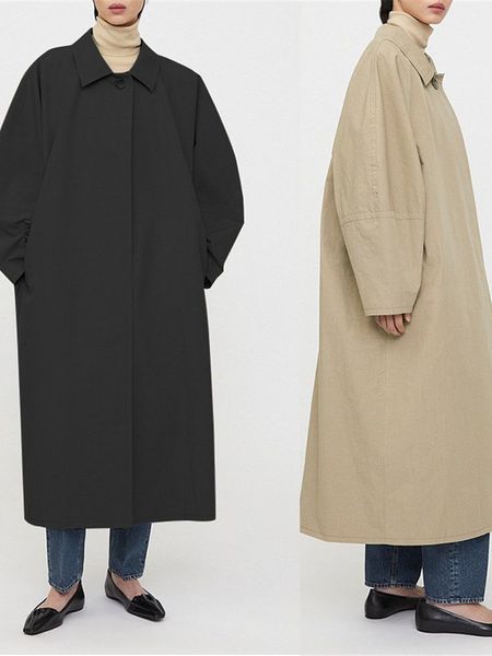 women's trench coat turndown collar loose midlength autumn winter female casual straight cardigan windbreaker 230812, Tan;black
women's trench coat turndown collar loose midlength autumn winter female casual straight cardigan windbreaker 230812, Tan;black