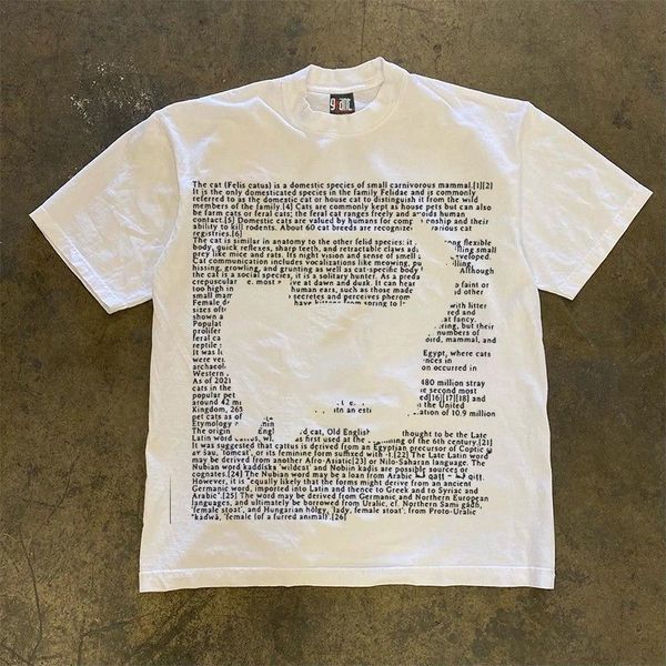 men's tshirts european and american street brand cat letter printing tshirt men women summer couple outfit allmatch retro niche 230811, White;black
men's tshirts european and american street brand cat letter printing tshirt men women summer couple outfit allmatch retro niche 230811, White;black