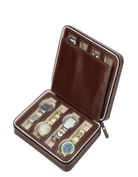 luxury brown zippered leather 8 watch box sport storage portable travel watch packing box storage box watches zipper bag9156153, Black;blue
luxury brown zippered leather 8 watch box sport storage portable travel watch packing box storage box watches zipper bag9156153, Black;blue