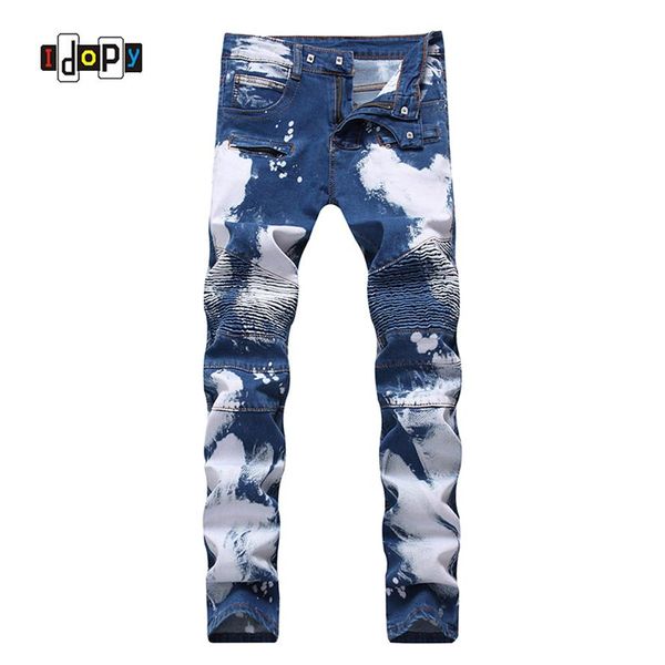 idopy mens fashion brand designer biker jeans hip hop punk style painted denim pants straight fit jean trousers for men242t, Blue
idopy mens fashion brand designer biker jeans hip hop punk style painted denim pants straight fit jean trousers for men242t, Blue