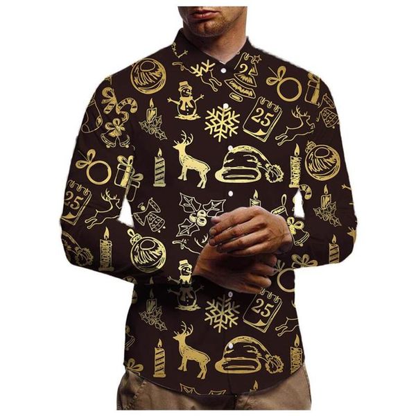 men's casual shirts fashion autumn long blouse sleeve winter christmas printed men formal shirt for2282, White;black
men's casual shirts fashion autumn long blouse sleeve winter christmas printed men formal shirt for2282, White;black