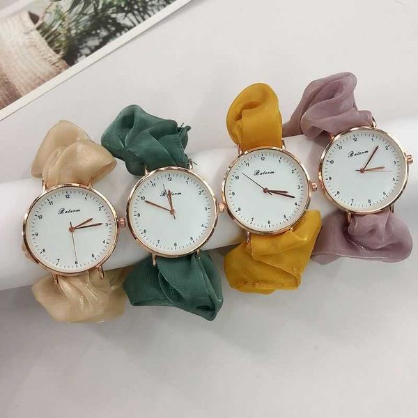 scrunchies watch for women elastic scrunchy band watch graduation gifts for student, White;black 
scrunchies watch for women elastic scrunchy band watch graduation gifts for student, White;black