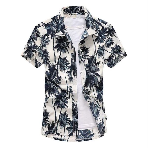 palm tree printed hawaiian beach shirt for men summer short sleeve 5xl shirts turn-down collar shirt 2020 men's holiday cloth254p, White;black 
palm tree printed hawaiian beach shirt for men summer short sleeve 5xl shirts turn-down collar shirt 2020 men's holiday cloth254p, White;black