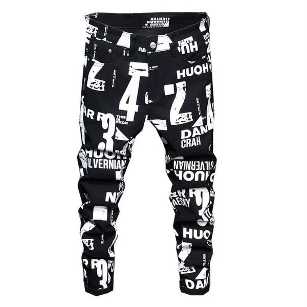 european and american digital printing jeans mens letter graffiti painted skinny pants hip hop casual stretch denim trousers309f, Blue
european and american digital printing jeans mens letter graffiti painted skinny pants hip hop casual stretch denim trousers309f, Blue