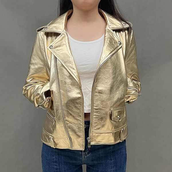 women's leather faux lady real jackets autumn winter silver color genuine sheepskin coat women motorcycle jacket fg5159 230812, Black
women's leather faux lady real jackets autumn winter silver color genuine sheepskin coat women motorcycle jacket fg5159 230812, Black