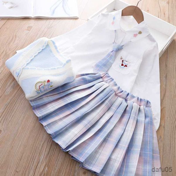 clothing sets school sweater pleated skirt suit spring autumn cotton knitted cardigan plaid skirts shirts set with sock tie r230812, White
clothing sets school sweater pleated skirt suit spring autumn cotton knitted cardigan plaid skirts shirts set with sock tie r230812, White
