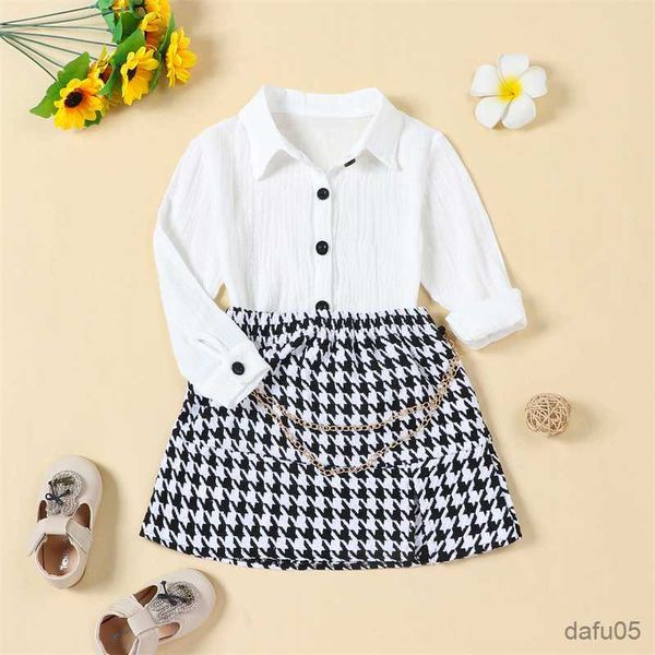 clothing sets 3-7y girls autumn clothes set kids long sleeve white shirts split plaid mini skirt with chain outfits children streetwear r230
clothing sets 3-7y girls autumn clothes set kids long sleeve white shirts split plaid mini skirt with chain outfits children streetwear r230