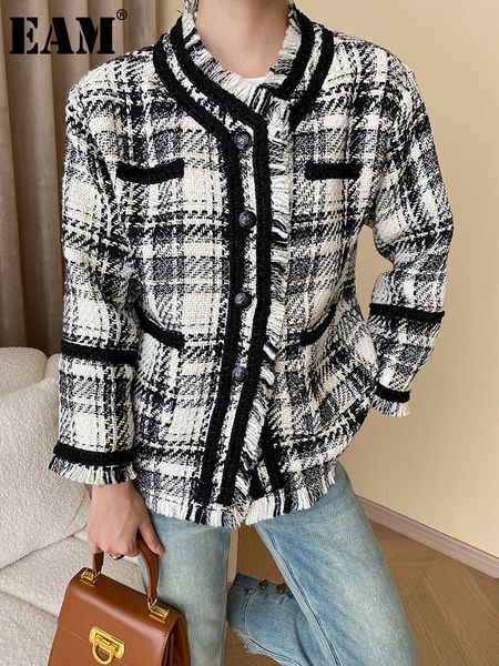 womens jackets eam loose fit black plaid tassels tweed jacket round neck long sleeve women coat fashion spring autumn 1df9832 230811, Black;brown
womens jackets eam loose fit black plaid tassels tweed jacket round neck long sleeve women coat fashion spring autumn 1df9832 230811, Black;brown