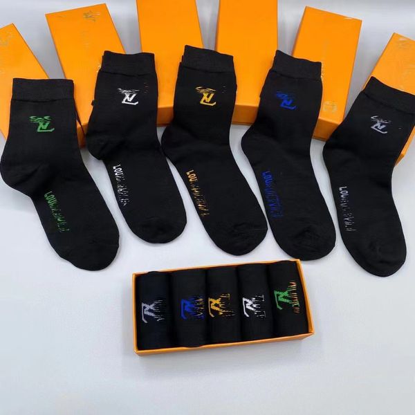 designer luxury lu mid-tube socks fashion mens and womens casual sports cotton socks breathable pattern printed 5 pairs sock with box, Black
designer luxury lu mid-tube socks fashion mens and womens casual sports cotton socks breathable pattern printed 5 pairs sock with box, Black