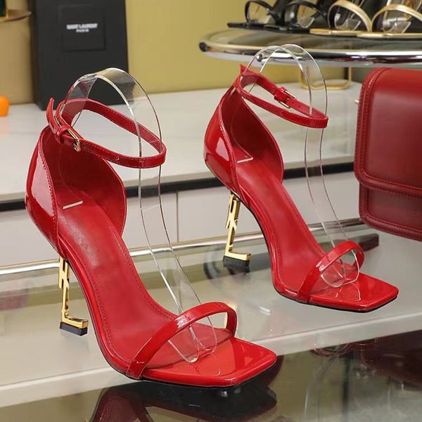 ankle strap special-shaped heel sandals patent leather gladiator square open toe pumps women's party evening dress shoes luxury designe, Black
ankle strap special-shaped heel sandals patent leather gladiator square open toe pumps women's party evening dress shoes luxury designe, Black