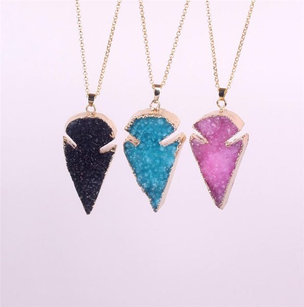 pretty nature crystal agate druzy quartz geode jasperstone arrowhead point pendant bead with gold electroplated fashion drusy char9793848, Silver
pretty nature crystal agate druzy quartz geode jasperstone arrowhead point pendant bead with gold electroplated fashion drusy char9793848, Silver