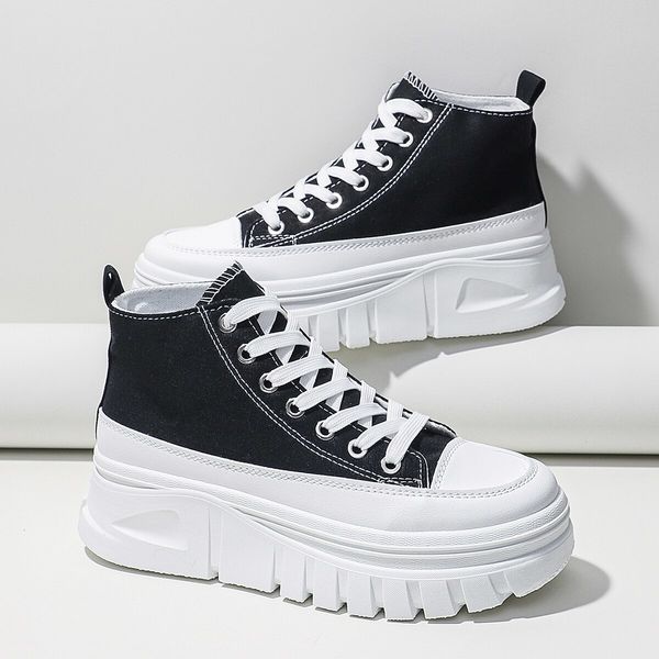 height increasing shoes women lace-up front high flatform canvas shoes fashion casual comfortable height increasing sneakers 230811, Black;white
height increasing shoes women lace-up front high flatform canvas shoes fashion casual comfortable height increasing sneakers 230811, Black;white