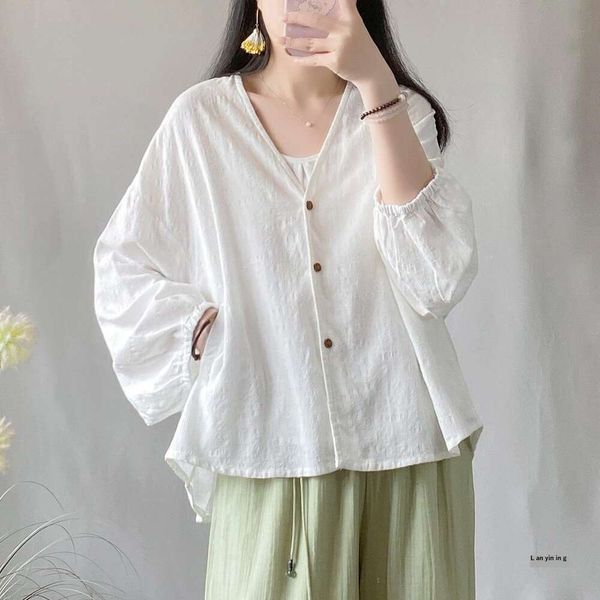 summer cotton and linen woven cardigan sunblock shirt for women artistic loose slim looking bat sleeved long air, White
summer cotton and linen woven cardigan sunblock shirt for women artistic loose slim looking bat sleeved long air, White