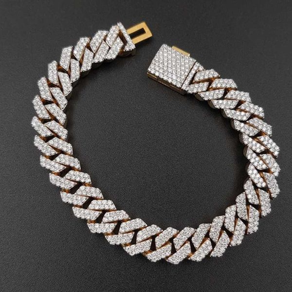 hip hop jewelry round cut 11mm cuban link iced out vvs moissanite diamond hiphop prong cuban link bracelet, Silver
hip hop jewelry round cut 11mm cuban link iced out vvs moissanite diamond hiphop prong cuban link bracelet, Silver