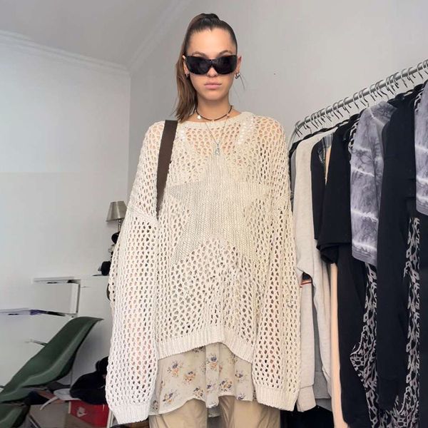 women's sweaters spring summer women thin sweater casual distressed crochet star pullovers female oversized knitwear mesh crewneck smoc, White;black
women's sweaters spring summer women thin sweater casual distressed crochet star pullovers female oversized knitwear mesh crewneck smoc, White;black