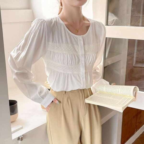 hong kong style organ pleated french shirt for women thin loose long sleeved gentle design niche top, White
hong kong style organ pleated french shirt for women thin loose long sleeved gentle design niche top, White