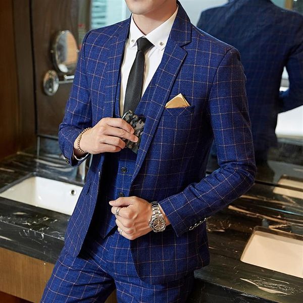 wedding suit men slim fit plaid suit 2pc set male groom blazers pants man formal business work wear suits costume homme dress262e, White;black
wedding suit men slim fit plaid suit 2pc set male groom blazers pants man formal business work wear suits costume homme dress262e, White;black