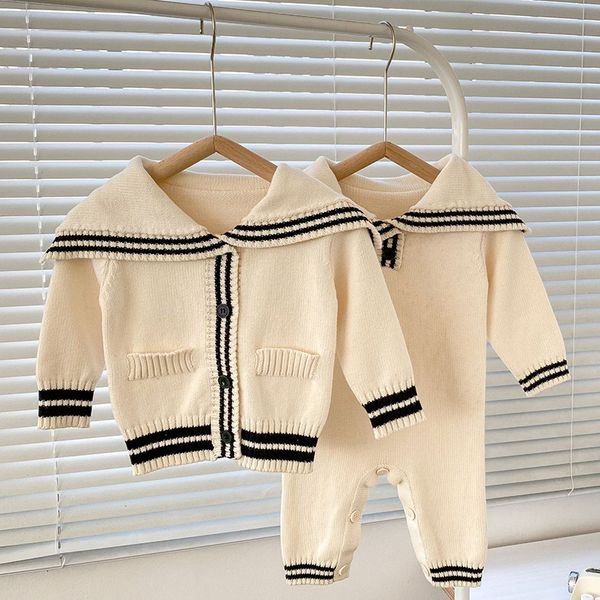 rompers autumn baby romper cotton knitted playsuit born boys girls jumpsuit fashion turn-down collar infant kids clothing long sleeve 230811, Blue
rompers autumn baby romper cotton knitted playsuit born boys girls jumpsuit fashion turn-down collar infant kids clothing long sleeve 230811, Blue