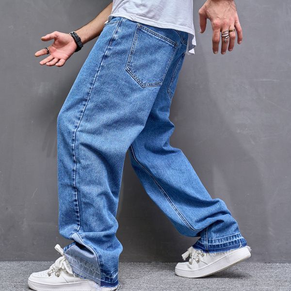 men's jeans men stylish streetwear solid spliced straight trousers male highquality casual loose denim pants 230811, Blue
men's jeans men stylish streetwear solid spliced straight trousers male highquality casual loose denim pants 230811, Blue