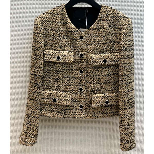 8.12 fashion temperament v-neck single breasted long sleeve tweed jacket women, Black;brown
8.12 fashion temperament v-neck single breasted long sleeve tweed jacket women, Black;brown