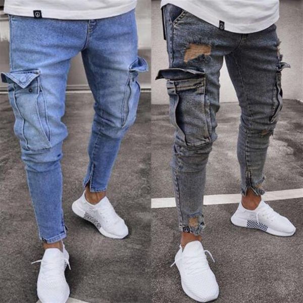 men's jeans slim fit hi-street distressed denim joggers stretch trend knee hole zipper feet trousers291n, Blue
men's jeans slim fit hi-street distressed denim joggers stretch trend knee hole zipper feet trousers291n, Blue
