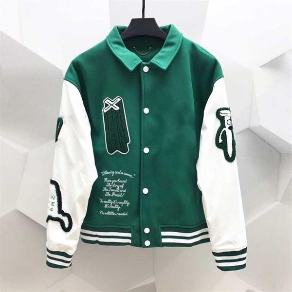 men embroidery jackets fashion oversized hip hop varsity baseball jacket leather sleeve hi street loose fit letterman coat 2085, Black;brown
men embroidery jackets fashion oversized hip hop varsity baseball jacket leather sleeve hi street loose fit letterman coat 2085, Black;brown