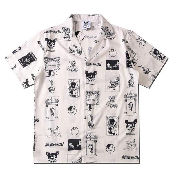 handsome loose large size casual design trend brand shirts men's retro short-sleeved fun printed shirt245k, White;black
handsome loose large size casual design trend brand shirts men's retro short-sleeved fun printed shirt245k, White;black