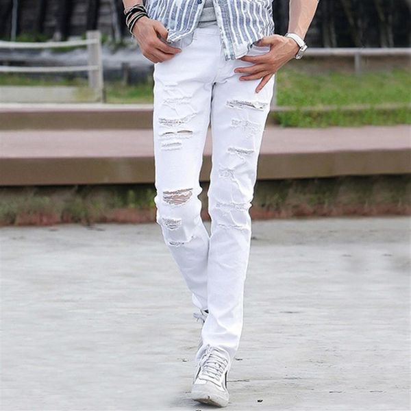 whole-men summer style white cotton male skinny ripped jeans for men famous fashion brand245i, Blue
whole-men summer style white cotton male skinny ripped jeans for men famous fashion brand245i, Blue