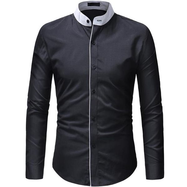men's dress shirts 2021 fashion casual men shirt long sleeve mandarin collar slim fit korean business mens clothes257w, White;black
men's dress shirts 2021 fashion casual men shirt long sleeve mandarin collar slim fit korean business mens clothes257w, White;black