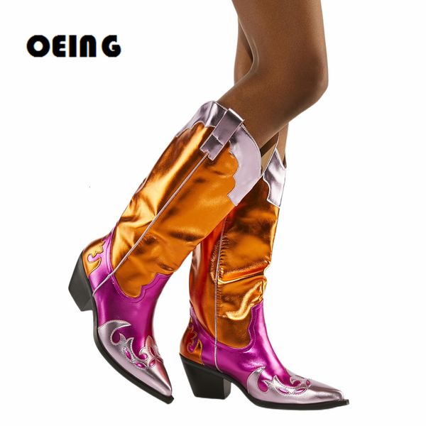 boots autumn winter women multi boots shiny metallic leather knee-high-boot female pointy toe western cowboy boots zapatos de mujer 230811, Black
boots autumn winter women multi boots shiny metallic leather knee-high-boot female pointy toe western cowboy boots zapatos de mujer 230811, Black