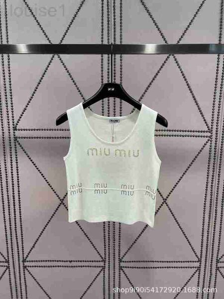 

women's tanks & camis designer 23 summer new niche design heavy knit tank with colorful letters, fashionable and slim, versatile vyy1, White