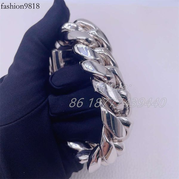 hip hop jewelry fashion style and heavy bracelet hand make cuban bracelet miami cuban link chain 999 sier, Black
hip hop jewelry fashion style and heavy bracelet hand make cuban bracelet miami cuban link chain 999 sier, Black