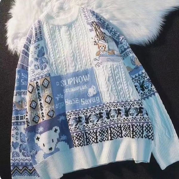 women's sweaters fun cartoon tiger embroidery sweater touch color christmas knitwear women loose high end couple autumn winter 230811, White;black
women's sweaters fun cartoon tiger embroidery sweater touch color christmas knitwear women loose high end couple autumn winter 230811, White;black