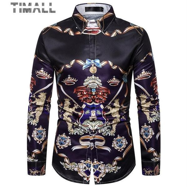 timallnew men's shirts autumn vintage gold print men's long sleeve shirt camisa masculina3058, White;black
timallnew men's shirts autumn vintage gold print men's long sleeve shirt camisa masculina3058, White;black