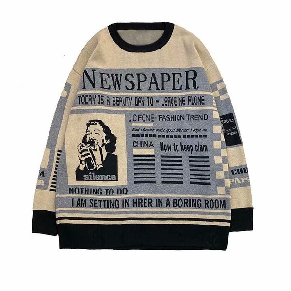 men's sweaters vintage men sweater letter printed pullovers lazy autumn harajuku oneck knit jumpers casual oversized 230811, White;black
men's sweaters vintage men sweater letter printed pullovers lazy autumn harajuku oneck knit jumpers casual oversized 230811, White;black