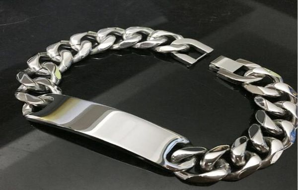 for father gifts 316l stainless steel high polished huge 15mm cuban curb chain smooth id bracelet heavy large jewelry 15mm 21cm or9973672, Black
for father gifts 316l stainless steel high polished huge 15mm cuban curb chain smooth id bracelet heavy large jewelry 15mm 21cm or9973672, Black