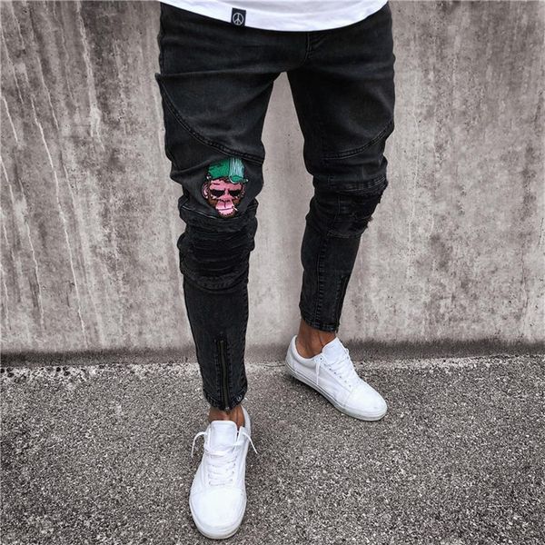 2020 new fashion men jeans slim biker zipper denim jeans skinny frayed casual pants distressed rip trousers male drop 267i, Blue
2020 new fashion men jeans slim biker zipper denim jeans skinny frayed casual pants distressed rip trousers male drop 267i, Blue